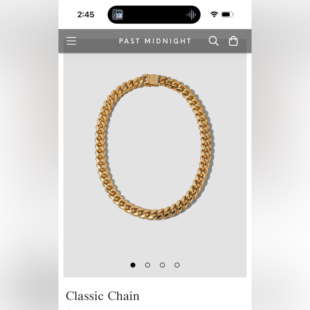 SOLD OUT PAST MIDNIGHT Gold Cuban Link Chain Necklace Jewelry 16 in